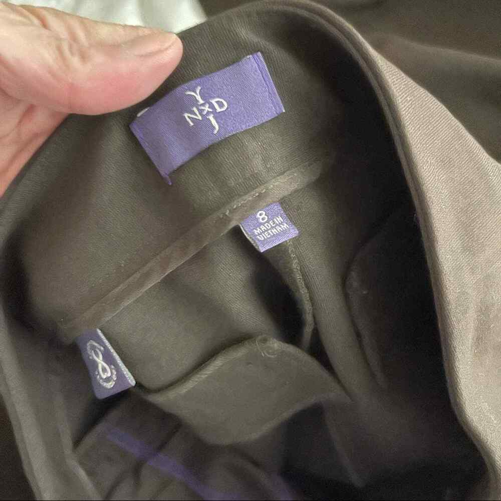 NYDJ brown stretchy high waisted lift tuck slimming trousers pants 8 - Picture 6 of 8